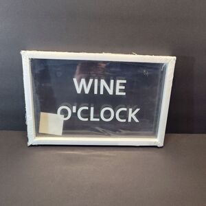New Wine O'clock White Frame Glass Home Decor